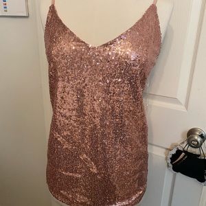 Sequin tank, pink